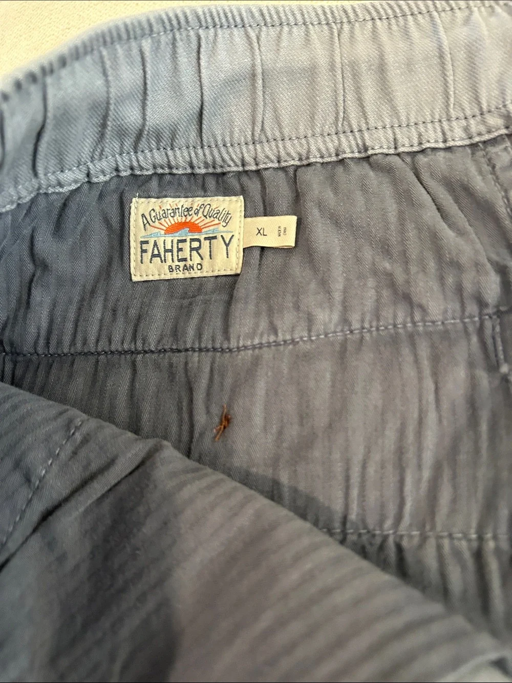 Faherty Men's Essential Drawstring Shorts, Flintstone, size XL, NEW NWT